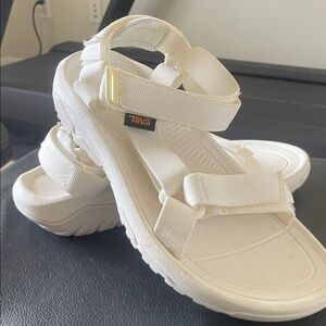 Teva Cream/White Platform Strappy Sandals